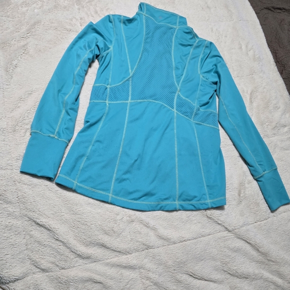 Tangerine Athletic Jacket yoga walking running hiking boating thumbholes, M - Picture 2 of 12